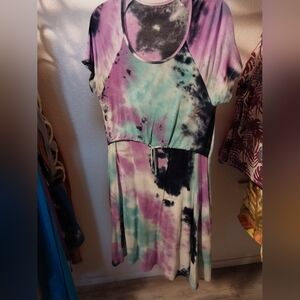 Latched Mama Tie Dye Nursing Dress Medium